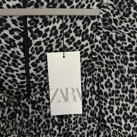 ZARA-Animal Print dress-size Small-black/white-NWT-Retail $50 - Picture 10 of 12
